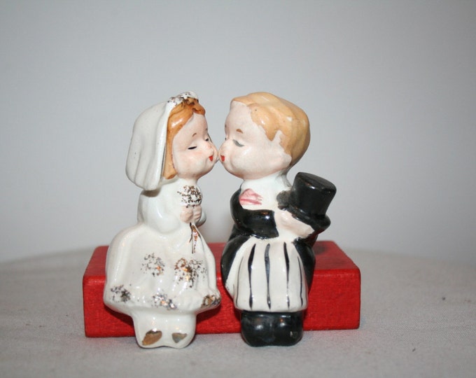 Vintage Bride and Groom Salt and Pepper Shakers Etsy