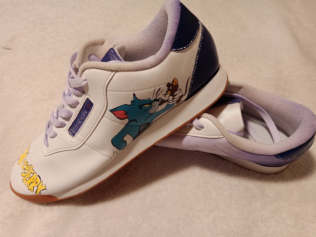 Custom Painted Reebok Shoes – Tom and Jerry Art Sneakers – Hand-painted ...