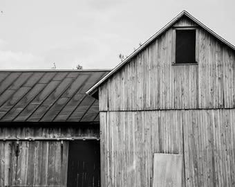 Barn 2; fine art photography, modern, wall art, barn, farmhouse, wall decor, black and white, photo, cottage, wisconsin, rustic, by F2images