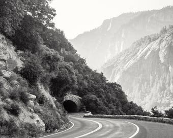 Wandering; fine art photography, modern, wall art, wall decor, black and white, photo, lake house art, wanderlust, Yosemite, by F2images