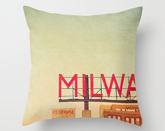Pillow Cover, MPM, Milwaukee Public Market, Home Decor, 16x16, 18x18, 20x20