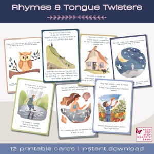 Nursery Rhyme & Tongue Twister Posters | Set of 12 | Classroom Display | Instant Download