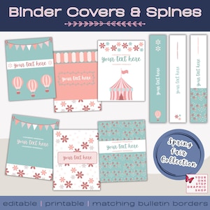 Binder Covers + Spines | Editable | Printable | Back to School | Matching Bulletin Borders