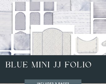 Blue Floral Mini Junk Journal Folio Kit – Print & Craft Instant Download