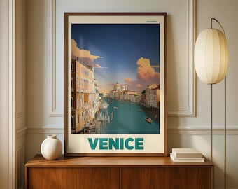 VENICE | Retro Travel Print | Mid Century Poster Art