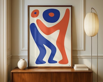 Abstrakte Figur Kunstdruck | Matisse inspiriertes, farbenfrohes Poster