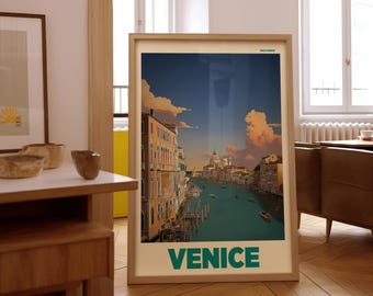 VENEDIG | Retro Reise-Druck | Mid Century Plakatkunst