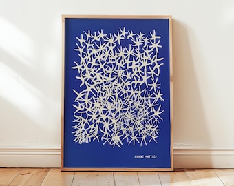 Matisse Starfish Print | Navy Blue Abstract Wall Art | Henri Matisse Poster
