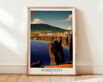 SORRENTO | Retro Travel Print | Mid Century Poster Art