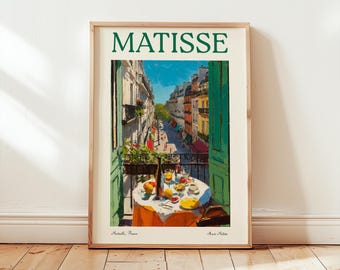 Henri Matisse Exhibition Print | Blue Coral Cut Out Poster | Mid Century Modern Wall Decor