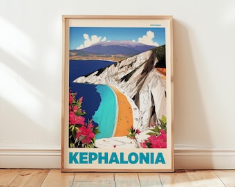 KEPHALONIA | Retro Travel Print | Mid Century Poster Art