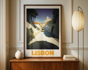 LISBON | Retro Travel Print | Mid Century Poster Art