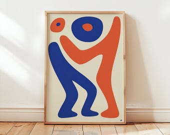 Abstract Figure Art Print | Matisse Inspired Bold Colorful Poster