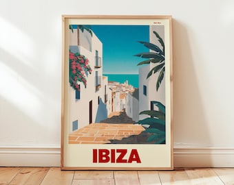 IBIZA | Dalt Vila Travel Poster | Vintage Style Wall Art Print