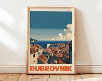 DUBROVNIK | Retro Travel Print | Mid Century Poster Art