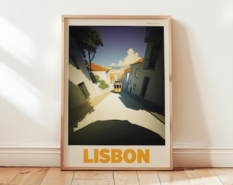 LISBON | Retro Travel Print | Mid Century Poster Art