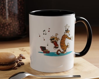 Calvin and Hobbes Coffee Mug, Cute, Funny, Dance(11, 15oz)