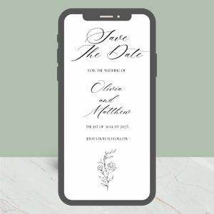 Digital Save The Date Template - Elegant Wedding Invitation - Digital Download