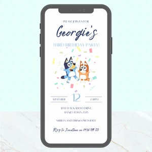 Bluey Birthday Invitation Template - Digital Download - Bluey Theme Birthday Party - Custom Invite - Editable Invitation - Bluey Party