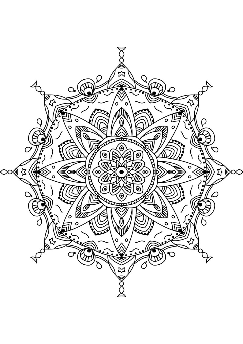 Printable Coloring Pages: Mandala. Occupational Therapy. | Etsy New Zealand
