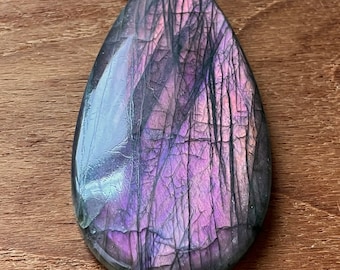 Large Purple Labradorite Teardrop Cabochon 62x34mm 120.4ct