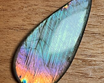 Labradorite Teardrop Cabochon 47x21mm 40.9ct ~ Fast, FREE U.S. Shipping
