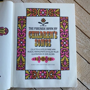 The Fireside Book of Children's Songs Vintage Book