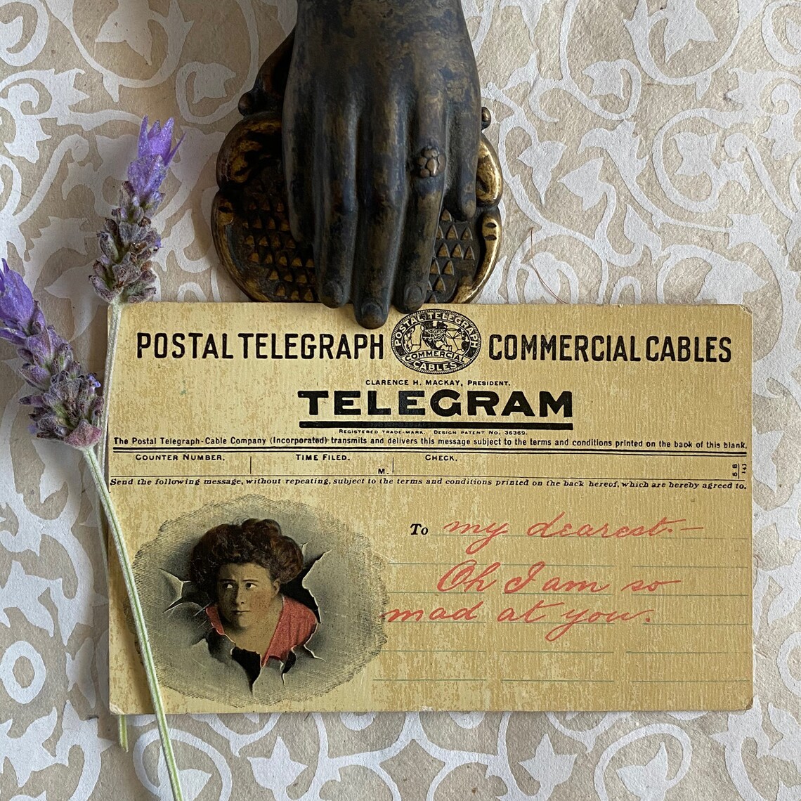 Vintage Telegram Postcard Etsy