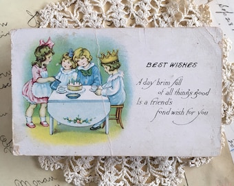 Postal de fiesta de cumpleaños vintage