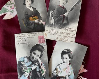 Antique Japanese Geisha Postcards