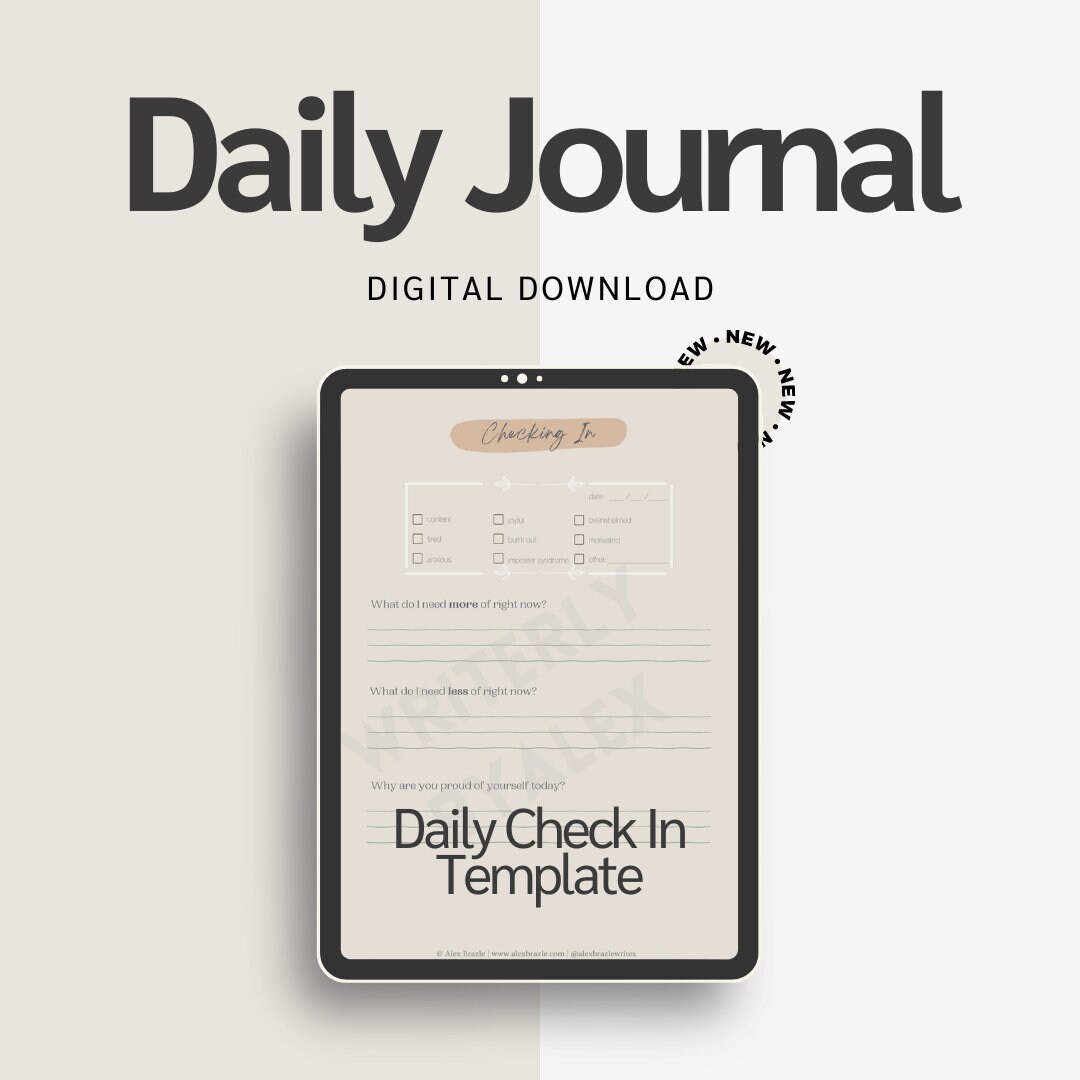 Daily Check in Pages - Etsy