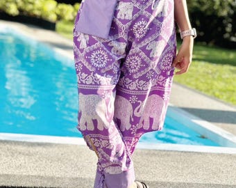 Boho Thai Elefanten Haremshose: Verstellbare Festival Hose