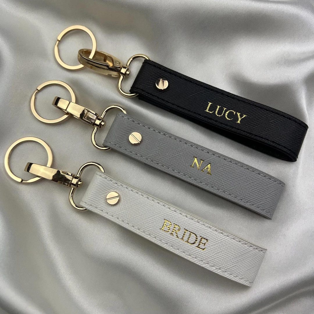 Personalized Keychain, Gold Foil Keychain, Custom Name Keychain, Car ...