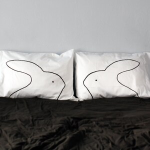 Best Bunnies Cotton Pillowcases Best Housewarming Gifts for Couples Home Decor Gift for Couples Unique Bedding Gift for Kids or Adults image 8