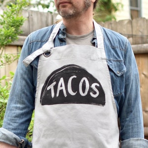 Gift for Him Taco Tuesday Adult Kitchen Apron, best gifts for him birthday, grilling and tools, funny dad gift from daughter son kids