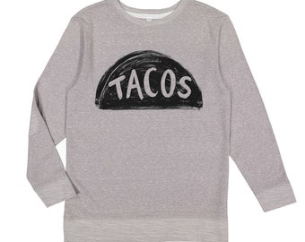 Unisex French Terry Taco Tuesday Crewneck Sweatshirt, holiday sweatshirt, unique holiday gift for her, Unisex XS to 2XL, plus size clothing