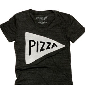 Black Womens Vintage Pizza Tshirt