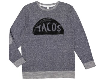 Taco Crewneck Sweatshirt – Funny Taco French Terry Pullover, Cozy Casual Sweatshirt for Women & Men, Cute Taco Lover Gift