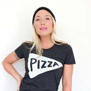 Pizza Graphic T-shirt, Mama Shirt , Handmade Gift for Mom, Made in the USA Womens Clothing, Funny Sayings Shirt, Handmade Screen Printed Tee image 3