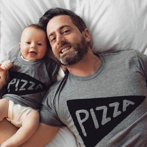 Dad and Baby Matching Pizza T Shirts Outfit