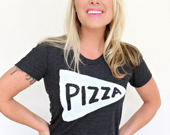 Soft comfy Women's Pizza T shirt Design Vintage Black, mothers day gifts, Birthday Gift for Mom, women's graphic tees, Pizza Lover Gifts