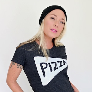 Pizza Graphic T-shirt, Mama Shirt , Handmade Gift for Mom, Made in the USA Womens Clothing, Funny Sayings Shirt, Handmade Screen Printed Tee image 4