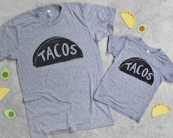 Shirts for Dad, Family Matching Taco Tuesday Handmade Graphic T Shirt Design, Fathers Day Gift for Him from kids, Family Photo Outfit