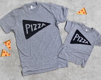 Matching Father Son Daughter Pizza Shirts | Dad & Kids Father's Day Pizza T-Shirt Set | Family Pizza Night Tees