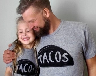 Matching Father Son Daughter Taco Tshirts, funny daddy and me shirts, Dad Daughter Outfit, Father's Day gifts for dad from daughter