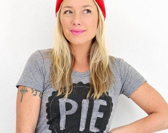 Funny Pie Baking Graphic Tee, Women's Athletic Gray Tri-Blend Shirt