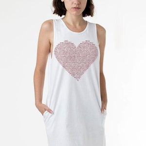 Womens Animal Lover Heart TShirt Dress with Pockets, made in the usa handmade clothing, spring fashion, tank top dresses with pockets image 1