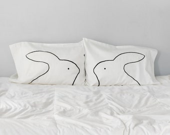 Best Bunnies Cotton Pillowcases - Home Decor Gift for Couples - Unique Bedroom Decor Gift for Kids and Adults