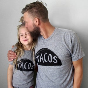 Shirts for Dad, Family Matching Taco Tuesday Handmade Graphic T Shirt Design, Fathers Day Gift for Him from kids, Family Photo Outfit image 2