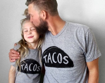 Daddy and Daughter Matching Taco Shirt Set - Father and Son Matching T Shirts Dad Gift - Dad and Baby Matching t shirt design fathers day
